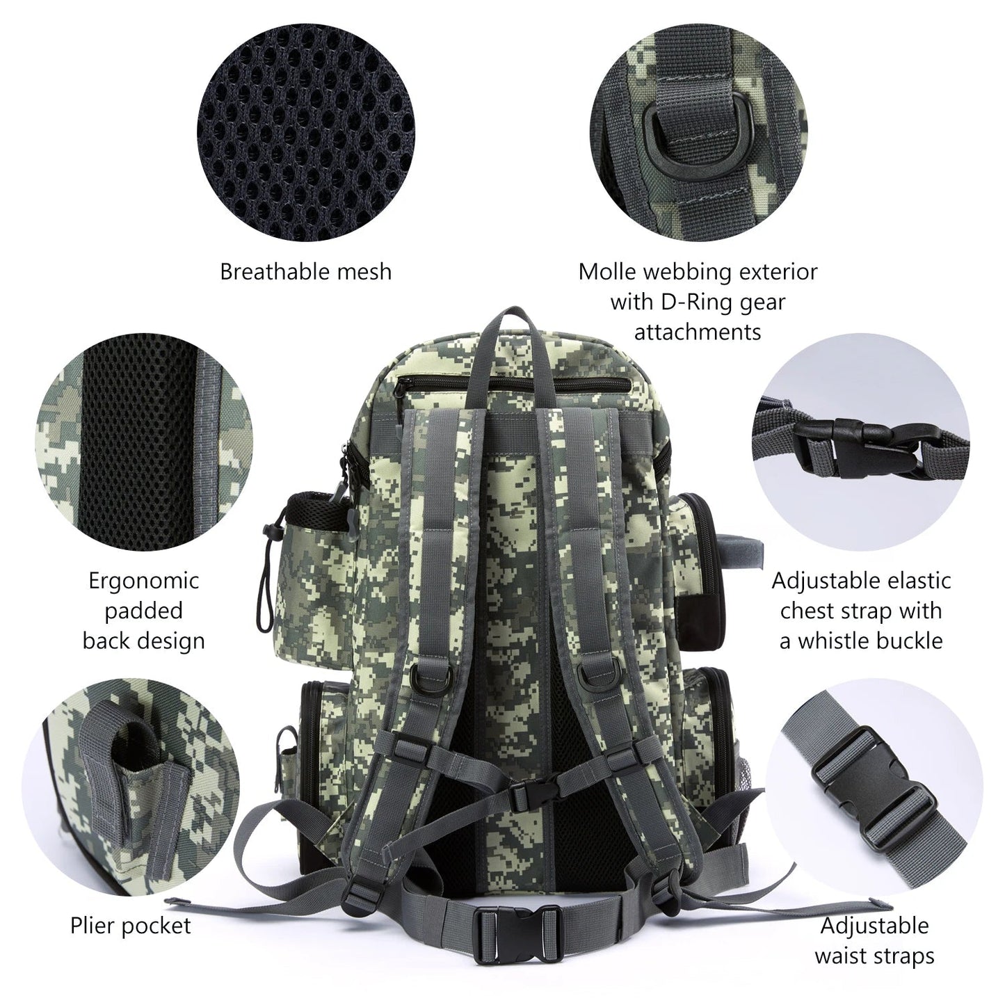 Bassdash Tactical Fishing Backpack – Lightweight & Multifunctional - SportFishingHub