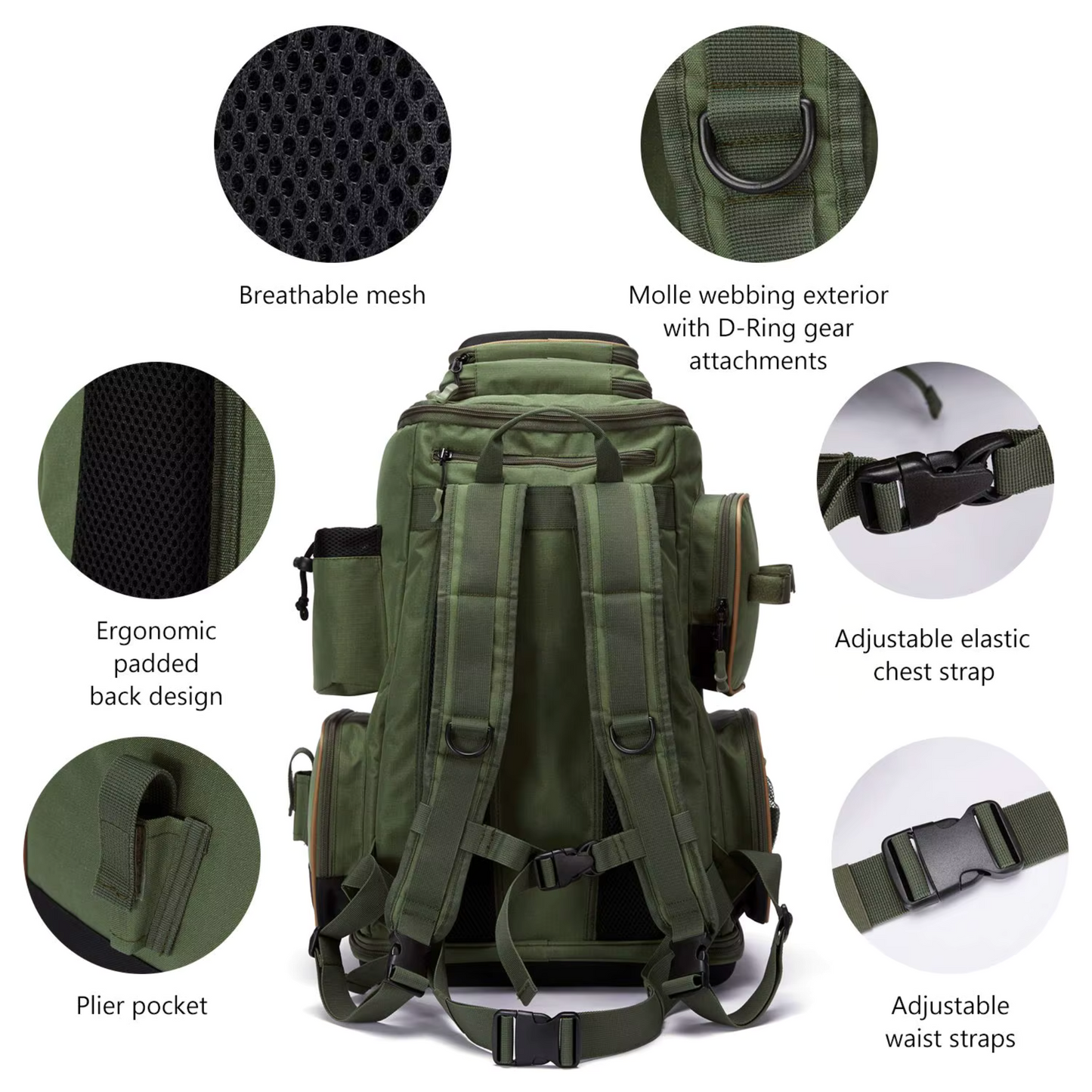 Waterproof Fishing Tackle Backpack – Multi-Compartment Storage System - BassDash | SportFishing Hub