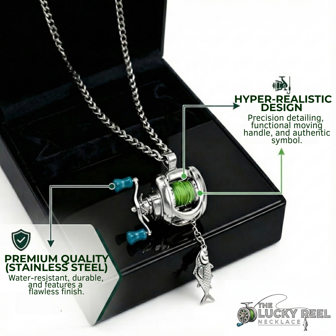 Mini Fishing Reel Necklace – Stainless Steel Angler Pendant | SportFishing Hub