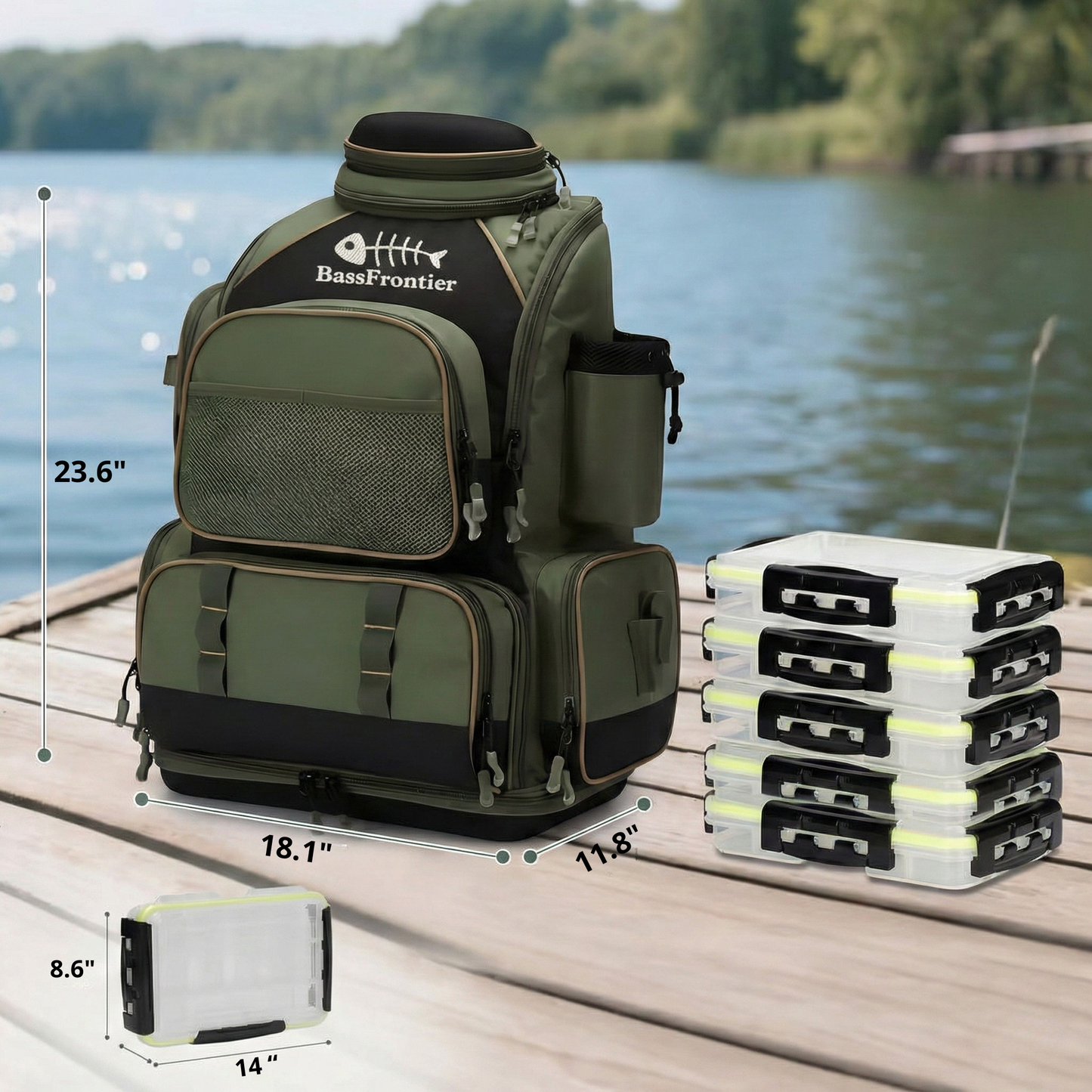 Waterproof Fishing Tackle Backpack – Multi-Compartment Storage System - BassDash | SportFishing Hub