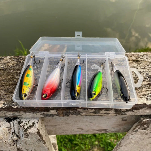 5 - Pack Premium Floating Propeller Topwater Lures – Catch Bigger Bass & Trout or Get Your Money Back! - SportFishingHub