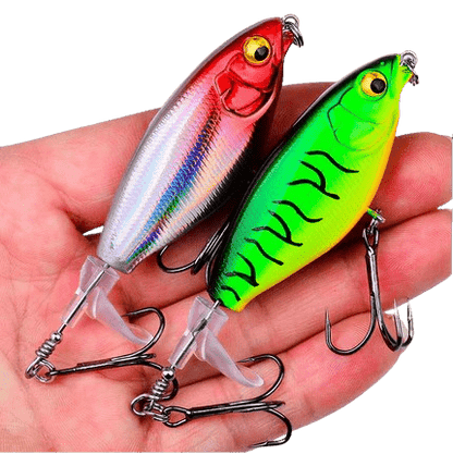 5 - Pack Premium Floating Propeller Topwater Lures – Catch Bigger Bass & Trout or Get Your Money Back! - SportFishingHub