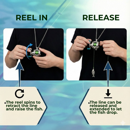 Mini Fishing Reel Necklace – Stainless Steel Angler Pendant | SportFishing Hub