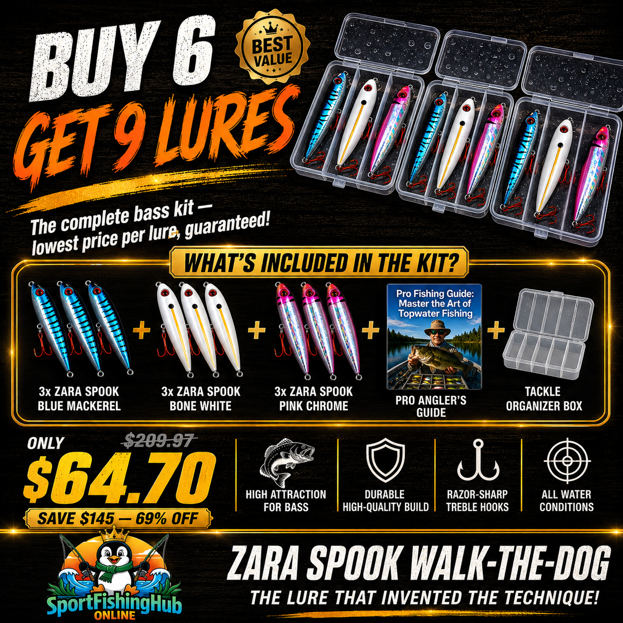 Zara Spook – Walk-the-Dog Topwater Stickbait for Bass | SportFishing Hub 🇺🇸