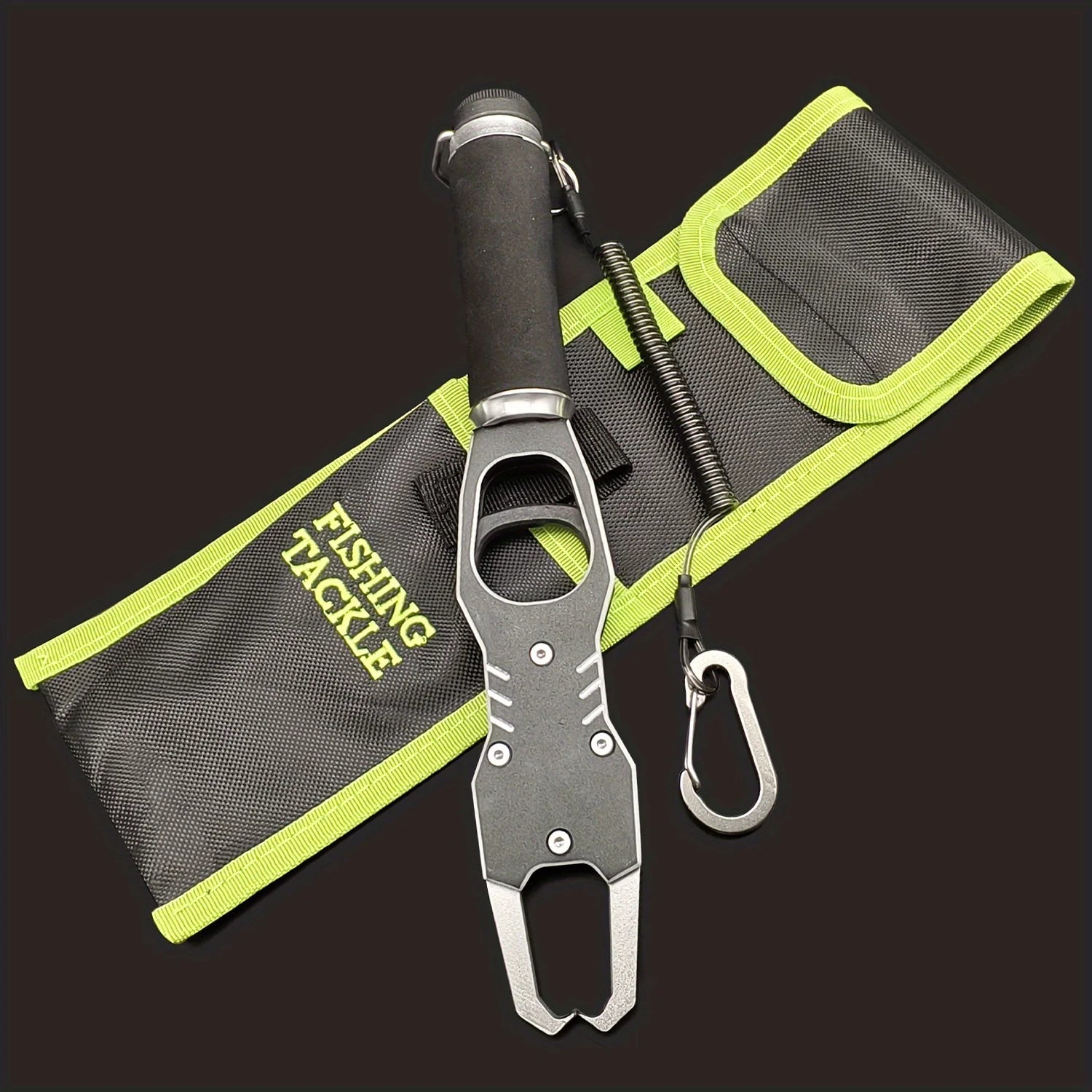 ANFS Fishing Lip Gripper Pliers Tool - Fish Lip Gripper with Scale, 40 Pound Fishing Gripper- Lockable Handy Fishing Pliers