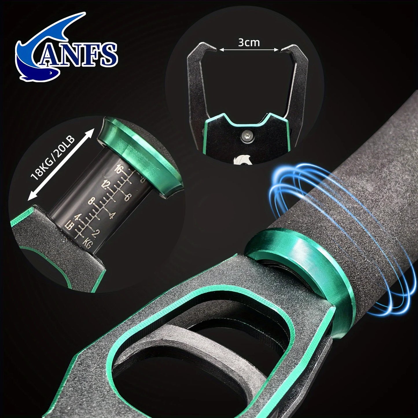 ANFS Fishing Lip Gripper Pliers Tool - Fish Lip Gripper with Scale, 40 Pound Fishing Gripper- Lockable Handy Fishing Pliers