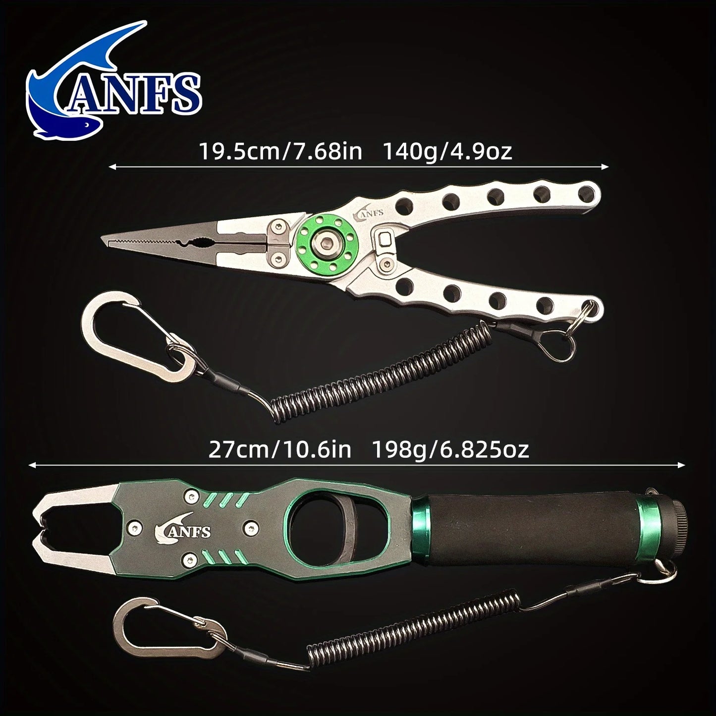 ANFS Fishing Lip Gripper Pliers Tool - Fish Lip Gripper with Scale, 40 Pound Fishing Gripper- Lockable Handy Fishing Pliers