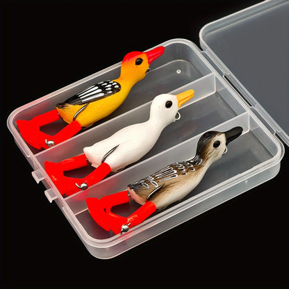 Topwater Predator Lure Kit – 3 Soft Frog & Duck Surface Baits | SportFishing Hub