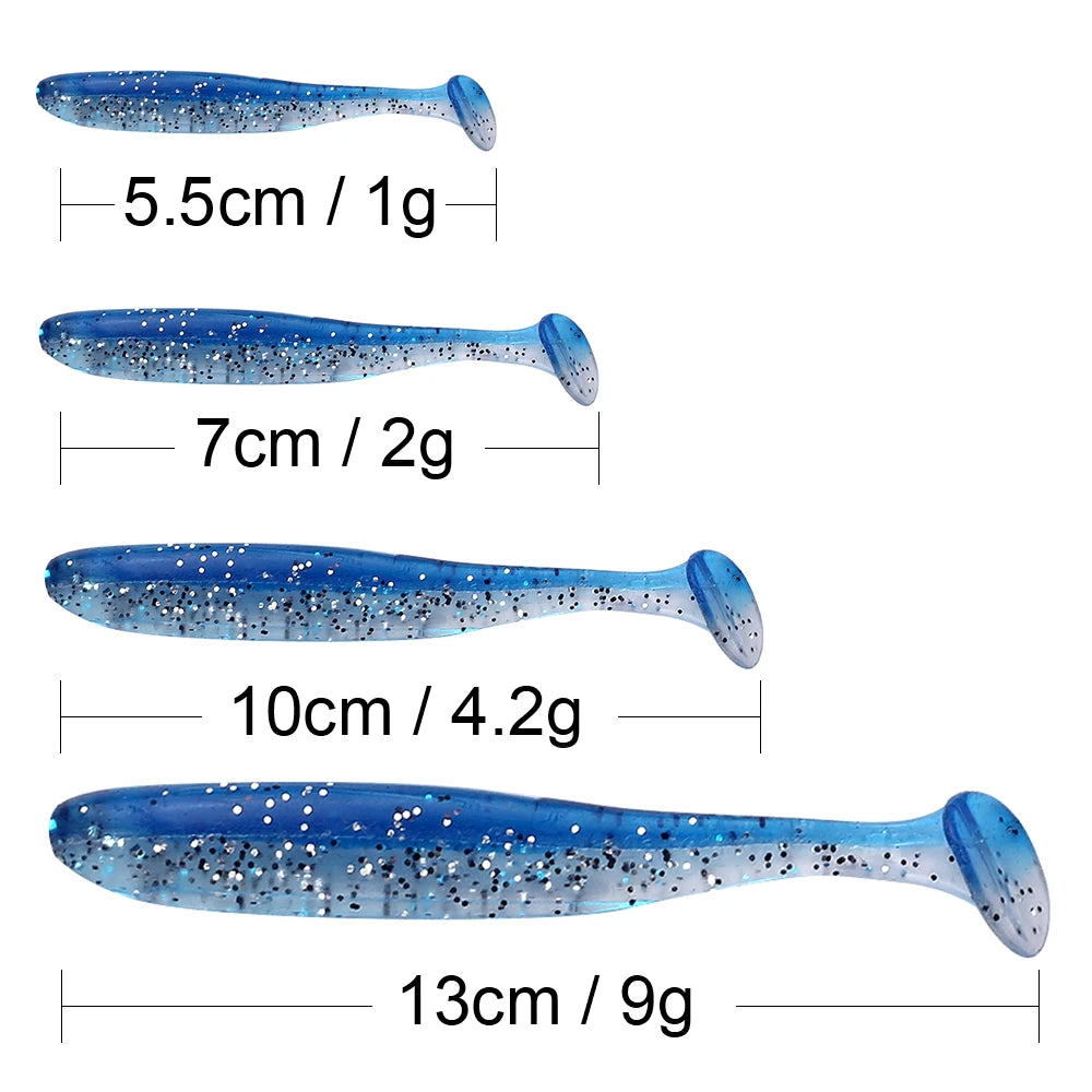 QXO 50 Pcs/Lot Swimbait Soft Lure Silicone Bait Shad Wobbler Sea Worm Streamer 7/10/13cm Silicone Lure Spinnerbait  Accessories