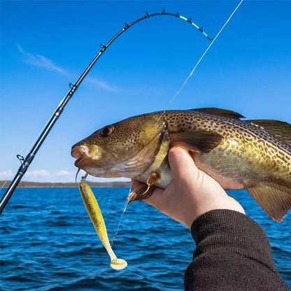 QXO 50 Pcs/Lot Swimbait Soft Lure Silicone Bait Shad Wobbler Sea Worm Streamer 7/10/13cm Silicone Lure Spinnerbait  Accessories
