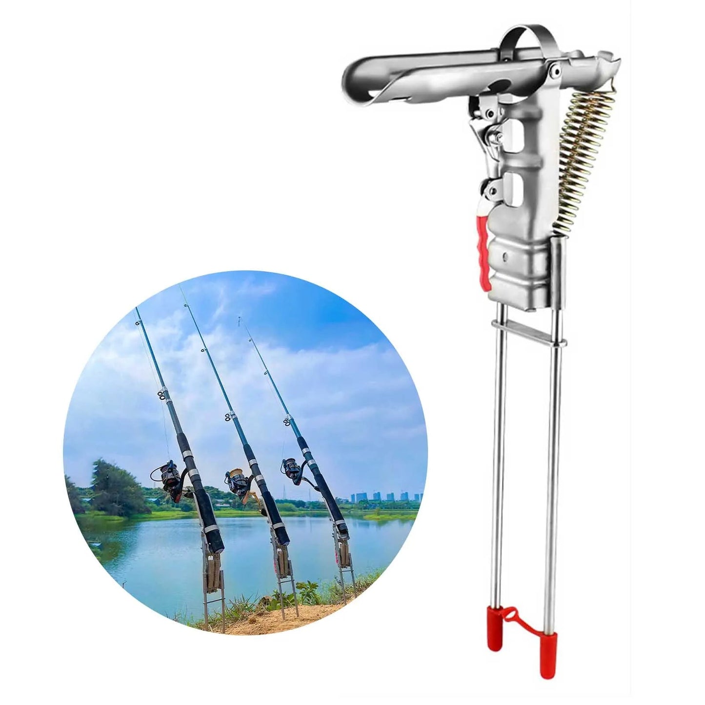 Automatic Stainless Steel Fishing Rod Holder - Universal Fit - SportFishingHub