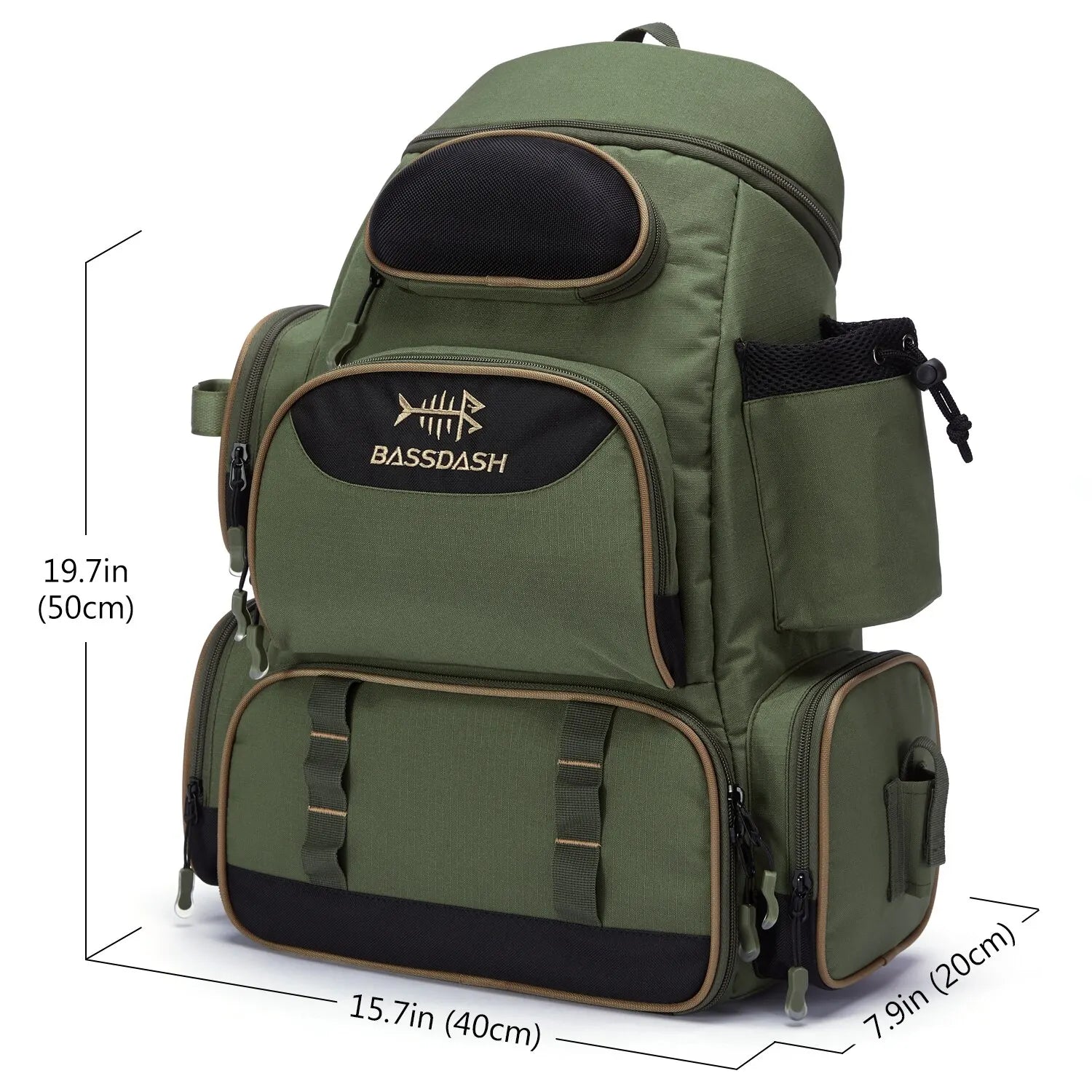 Bassdash Tactical Fishing Backpack – Lightweight & Multifunctional - SportFishingHub