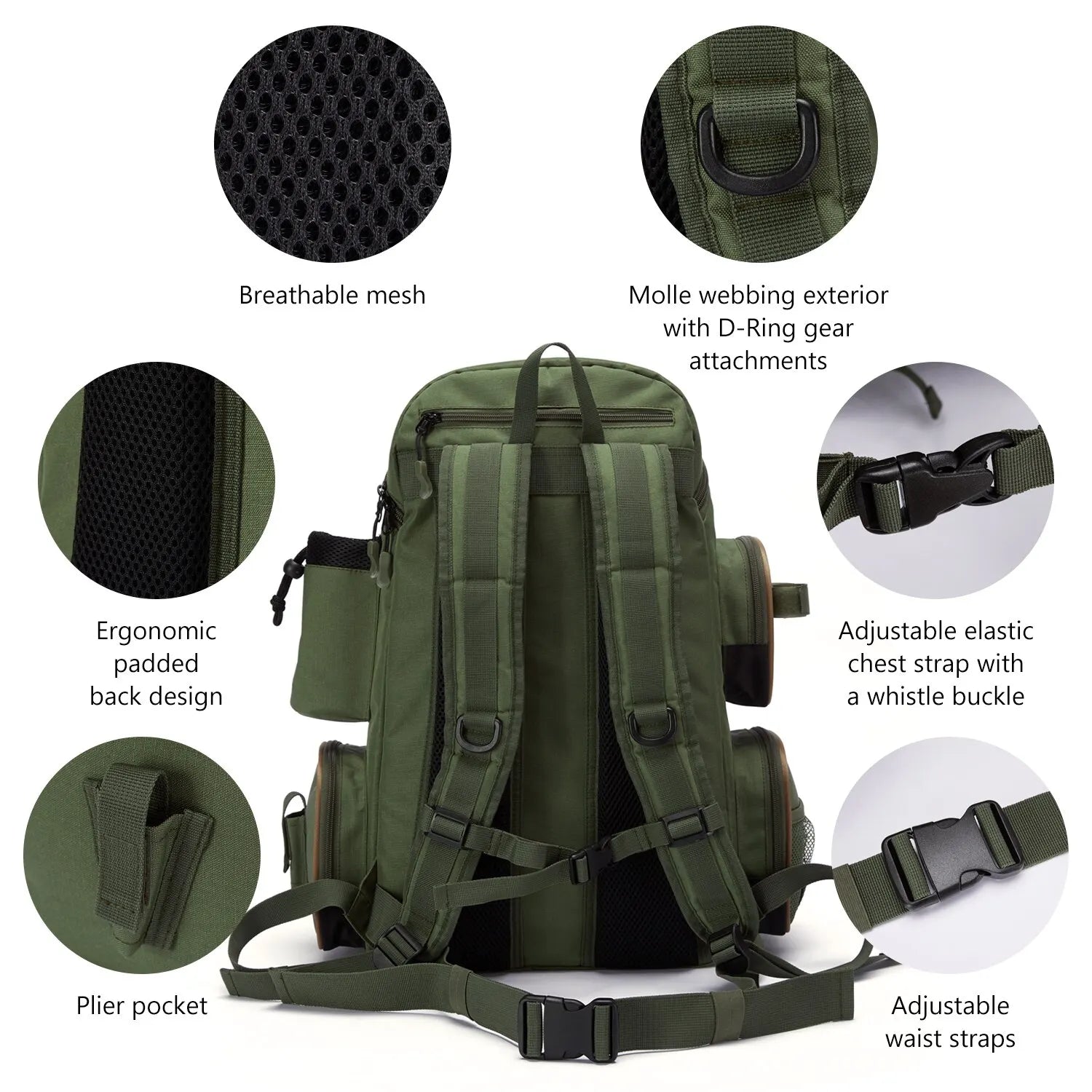 Bassdash Tactical Fishing Backpack – Lightweight & Multifunctional - SportFishingHub