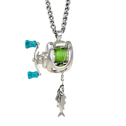 Mini Fishing Reel Necklace – Stainless Steel Angler Pendant | SportFishing Hub