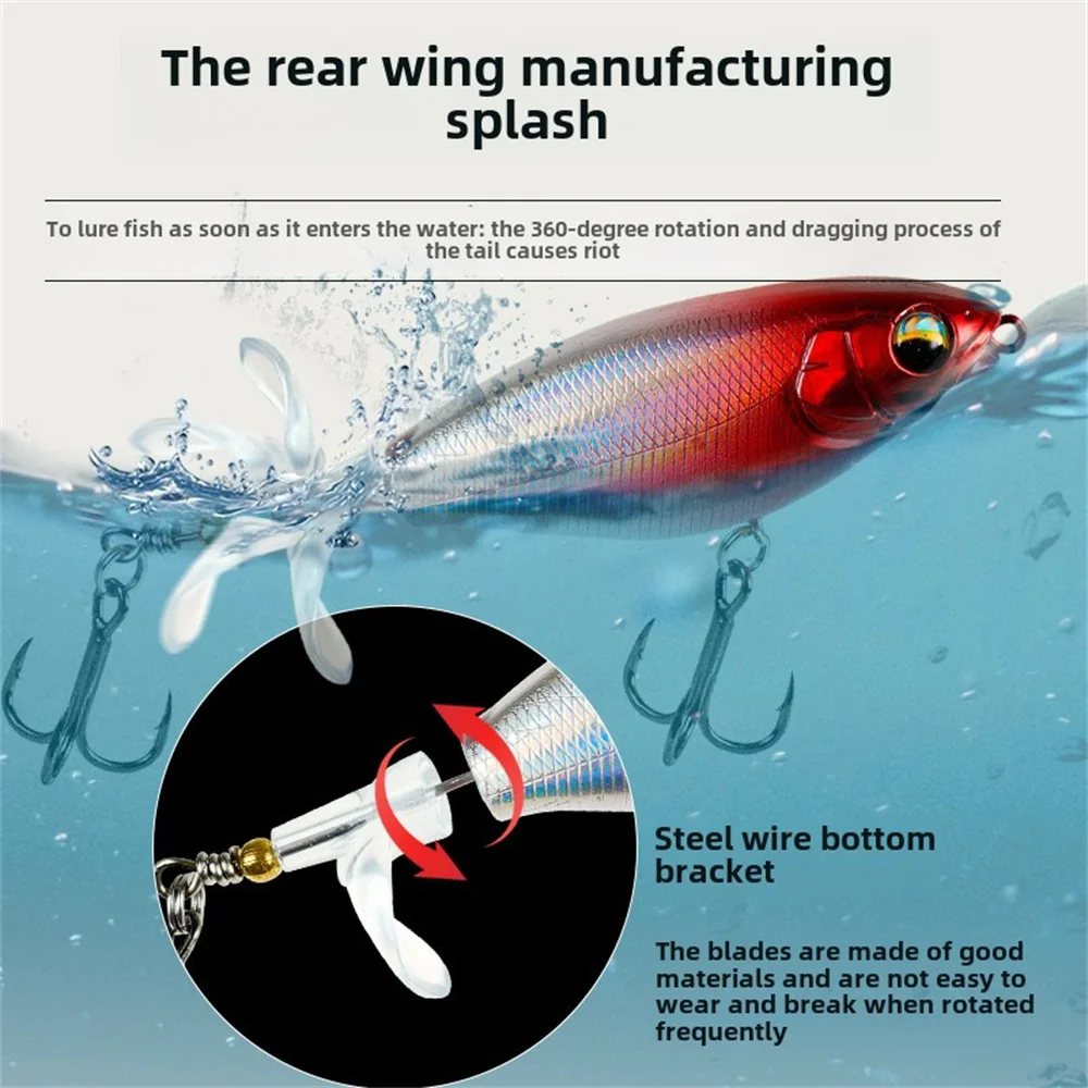 SportFish Hub™ | 5-Pack Floating Topwater Propeller Lures for Bass & Trout