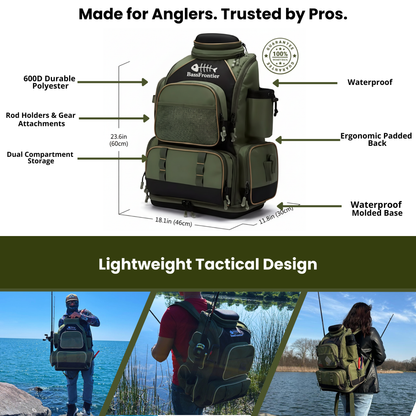 Waterproof Fishing Tackle Backpack – Multi-Compartment Storage System - BassDash | SportFishing Hub
