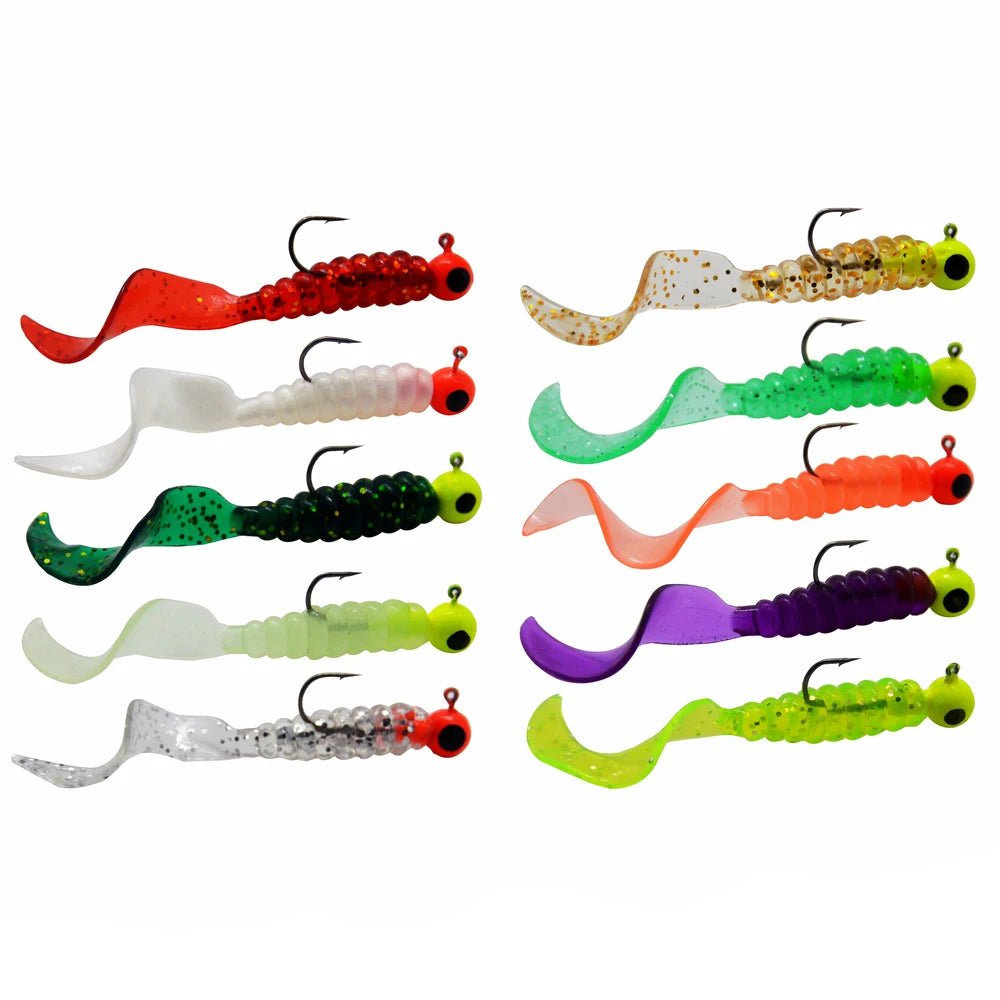 Ultimate Fishing Kit: 34pcs Metal Jig Heads & Soft Worm Lures - SportFishingHub
