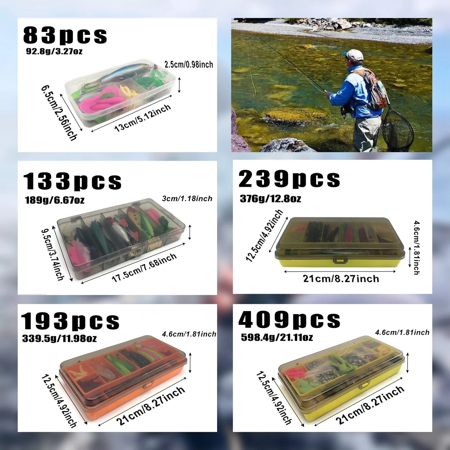 Ultimate Fishing Lure Kit: 83 - 409pcs for All Waters - SportFishingHub